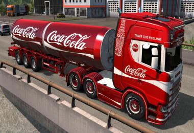 Coca Cola Scania + Trailer Skins v1.0 1.35.x