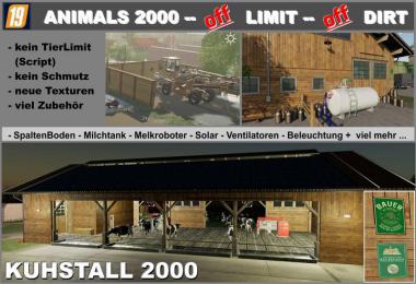 Cowshed 2000 without animal limit + no pollution + accessories v1.3
