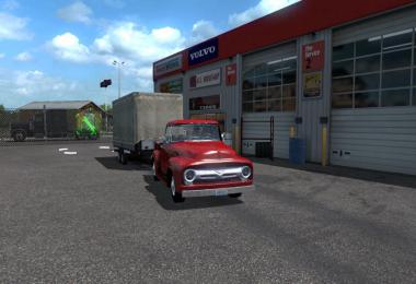 Ford F-100 Custom Cab 1956 + mini-trailer ATS 1.35