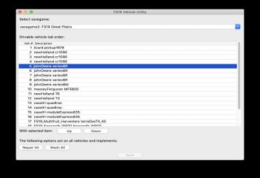 FS19 Vehicles Utility v1.0