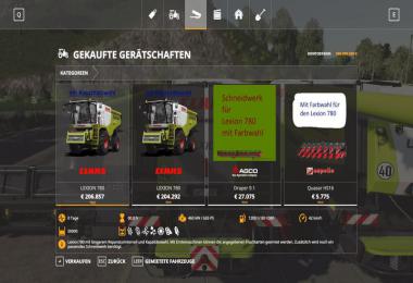 Lexion 780 with capacity selection and cutters v1.1