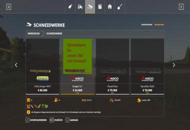 Lexion 780 with capacity selection and cutters v1.1