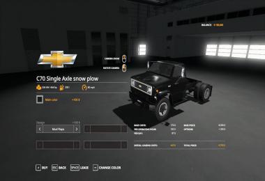 Chevy C70 snow plow truck v1.0