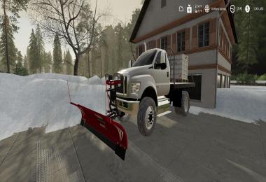 Ford F750 Flatbed Plow Truck v1.0