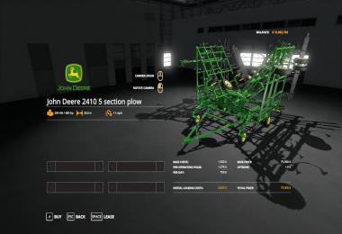 John Deere 2410 5 section plow v1.0