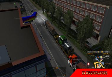 Log Trailer + Low Bed Trailer combination For Multiplayer 1.35.x
