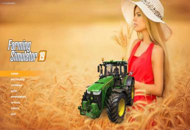 Blonde woman in wheat farm Menu Background v1.0