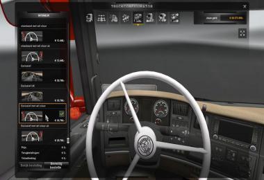 SCANIA VABIS WHITE STEERING WHEEL v1.0