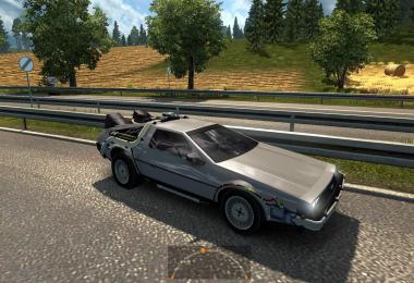 Sports car DeLorean DMC-12 in traffic v2.0