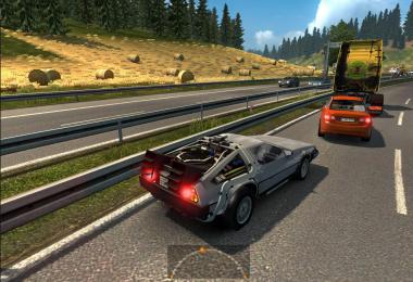 Sports car DeLorean DMC-12 in traffic v2.0