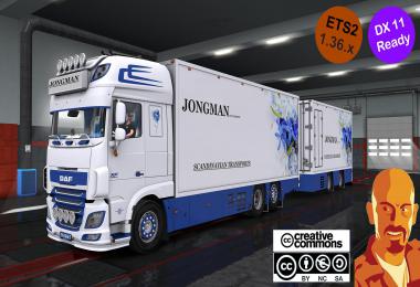 DAF XF116 FLOWER SHUTTLE + TRAILER ETS2 DX11 1.36.x