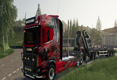 SCANIA WOODTRUCK AND TRAILER v1.2