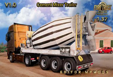 Cement Mixer Trailer v1.0 For Multiplayer ETS2 1.37