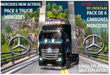 MB New ACTROS PACK 6 TRUCKS MULTIPLAYER + TRUCKERSMP v1.0