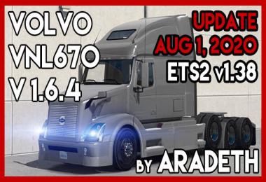 Volvo VNL 670 by ARADETH (ETS2 v1.38) v1.6.4