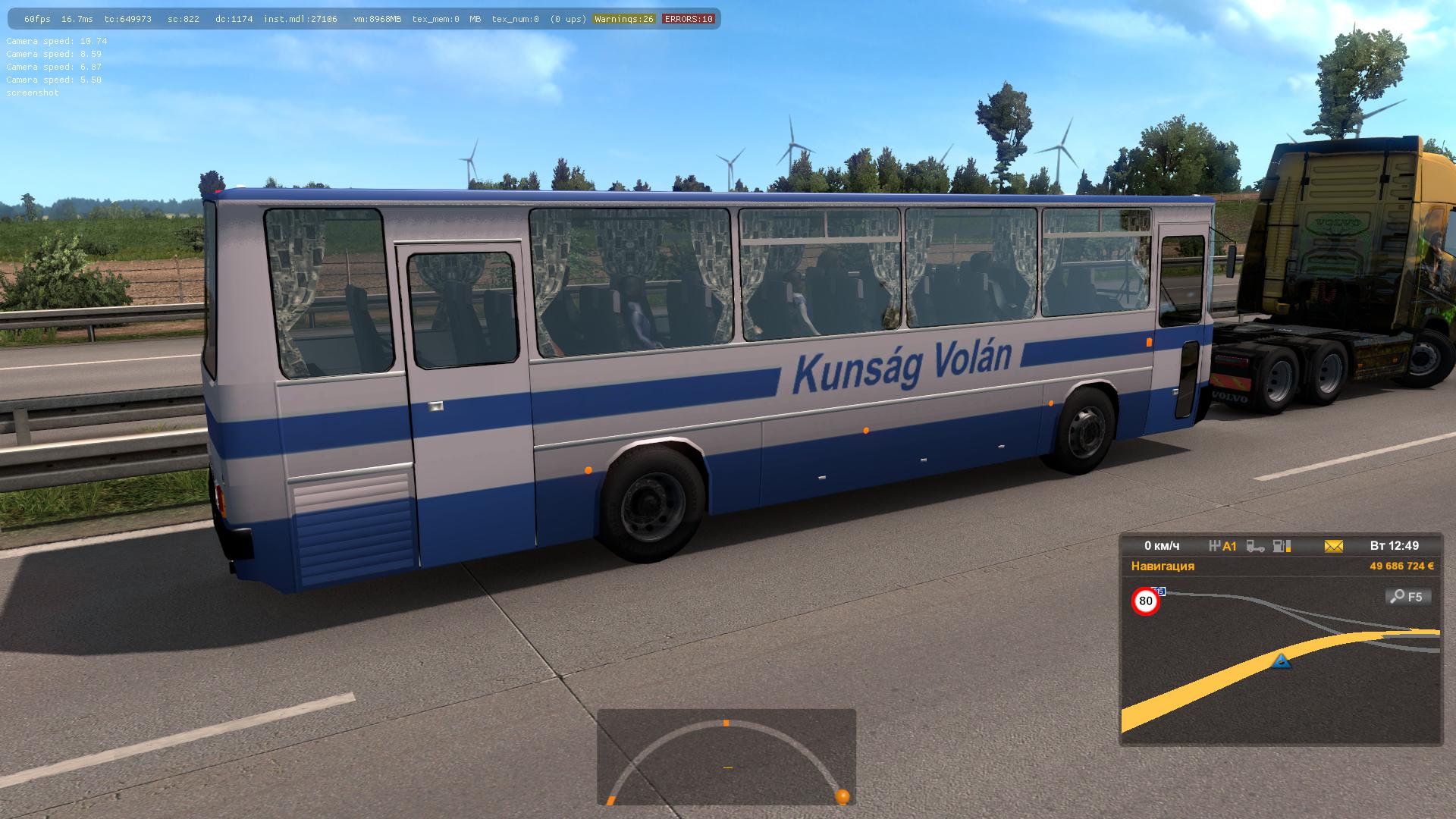 Hungarian buses Ikarus 255,260 in traffic ETS2 1.38.x - Modhub.us