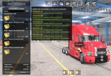 Kenworth W900 625HP Engine And Gearbox For All Trucks v1.2