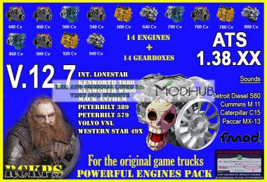 Pack Powerful engines + gearboxes v12.7 for ATS 1.38.x
