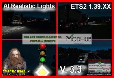 AI Realistic lights v3.3 For ETS2 1.39.x
