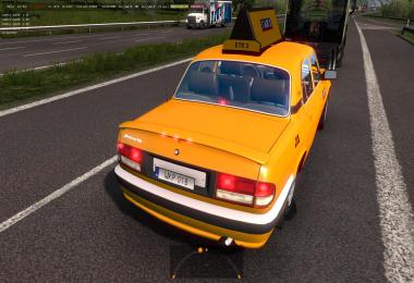 GAZ 3110 Volga Taxi with checkers in Traffic for ETS2 1.39.x