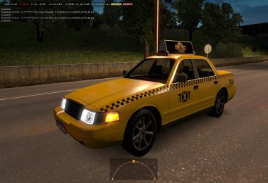 GAZ 3110 Volga Taxi with checkers in Traffic for ETS2 1.39.x