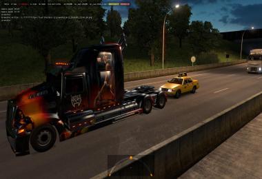 GAZ 3110 Volga Taxi with checkers in Traffic for ETS2 1.39.x