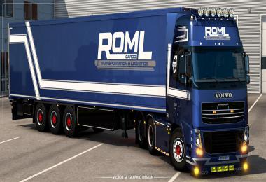 ROML Cargo Volvo FH3 and Krone Coolliner Skinpack v1.0