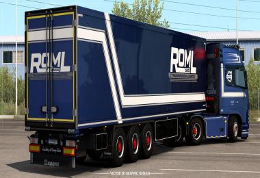 ROML Cargo Volvo FH3 and Krone Coolliner Skinpack v1.0