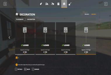 Placeable US Speed Limit Signs v1.0.0.0