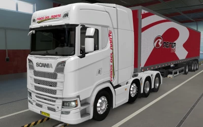 SKIN SCANIA S 2016 8X4 FRIOS DEL NORTE BY RODONITCHO MODS 1.42