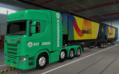 SKIN SCANIA S 2016 8X4 SPECIAL EDITION 770S GREEN BY RODONITCHO MODS 1.42