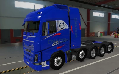 SKIN VOLVO FH16 2012 8X4 CMA CGM BLUE 1.42