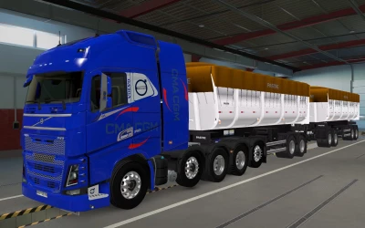 SKIN VOLVO FH16 2012 8X4 CMA CGM BLUE 1.42