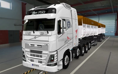 SKIN VOLVO FH16 2012 8X4 HAMBURG SÜD WHITE 1.42