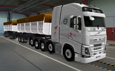 SKIN VOLVO FH16 2012 8X4 HAMBURG SÜD WHITE 1.42