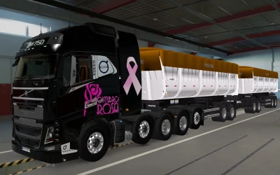 SKIN VOLVO FH16 2012 8X4 OUTUBRO ROSA BLACK 1.42