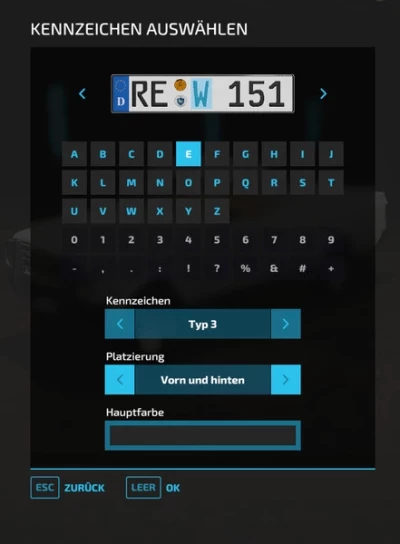 Erlengrad car license plate EU/D incl. city Modifiable v1.0.0.0