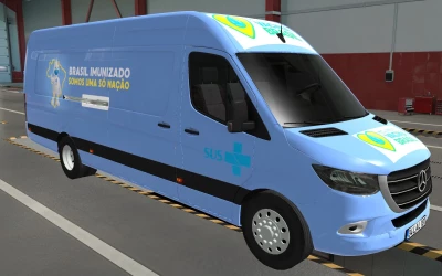 SKIN MERCEDES-BENZ SPRINTER 2021 COVID-19 ETS2 AND ATS 1.43