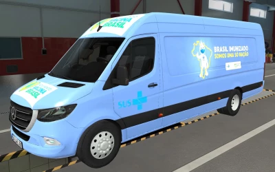 SKIN MERCEDES-BENZ SPRINTER 2021 COVID-19 ETS2 AND ATS 1.43