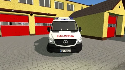Mercedes Benz Sprinter karetka ,,B'' dla osób otyłych w kolorze białym v4.0