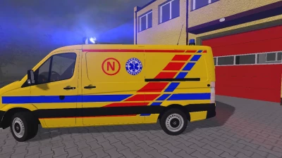 Mercedes Benz Sprinter karetka ,,N'' Noworodkowa w kolorze żółtym v2.0