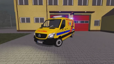 Mercedes Benz Sprinter karetka ,,N'' Noworodkowa w kolorze żółtym v2.0