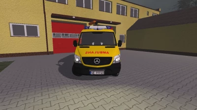 Mercedes Benz Sprinter karetka ,,N'' Noworodkowa w kolorze żółtym v2.0
