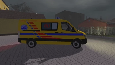 Mercedes Benz Sprinter karetka ,,N'' Noworodkowa w kolorze żółtym v2.0