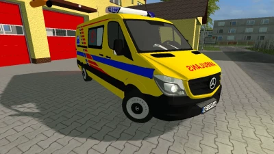Mercedes Benz Sprinter karetka ,,P'' Podstawowa w kolorze żółtym V4.0
