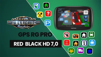 GPS RG PRO RED BLACK HD ATS v7.0