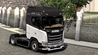 Scania S Skin Black White 1.40