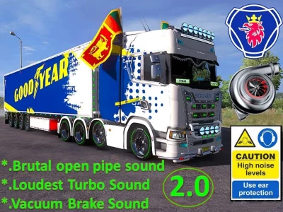 Scania V8 Open Pipe Brutal Sound v2.0 1.40 - 1.41