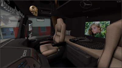 Dark brown interior for Mercedes Actros 2009 v0.8