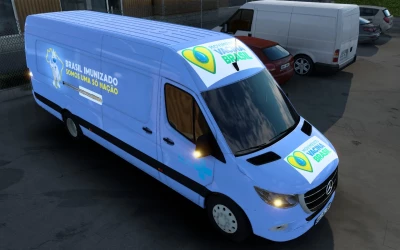 SKIN MERCEDES-BENZ SPRINTER 2021 COVID-19 ETS2 AND ATS 1.41